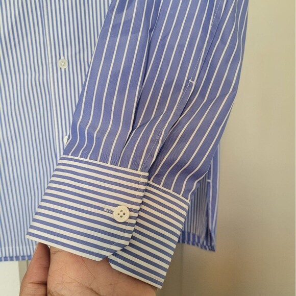 Theory Project Lucas Ossendrijver Men's XS Blue Multi Sleek Striped Shirt - Picture 4 of 12